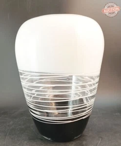 Hand-Blown Spun-Thread Art Glass Shoulder Vase OBO - Picture 1 of 6