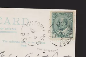 CANADA post mark VICTORIA WEST BC 1909 post card British Museum - Picture 1 of 4