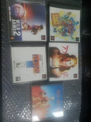 5 japanese games lot- PS1 JAPAN- TETRIS, dragonquest, wildarms2, ships from USA - Image 1 of 4
