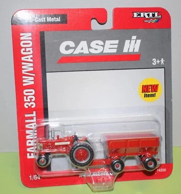 ERTL 1/64 Escala Farmall 350 Tractor con Vagón - Juego de 2 Piezas Foto 1 de 4