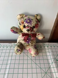 Vintage 1989 Milaca Mills Floral Teddy Bear Granny Flowers Plush Stuffed Animal - Picture 1 of 6