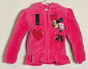 Disney Baby Girls Hoodie with Minnie Mouse Embroidery and Sequins Pink 2T - Picture 1 of 4