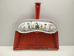 Padella antipolvere vintage JV Reed Louisville arancione metallo M Taber olandese Amish folk rustica - Foto 1 di 12
