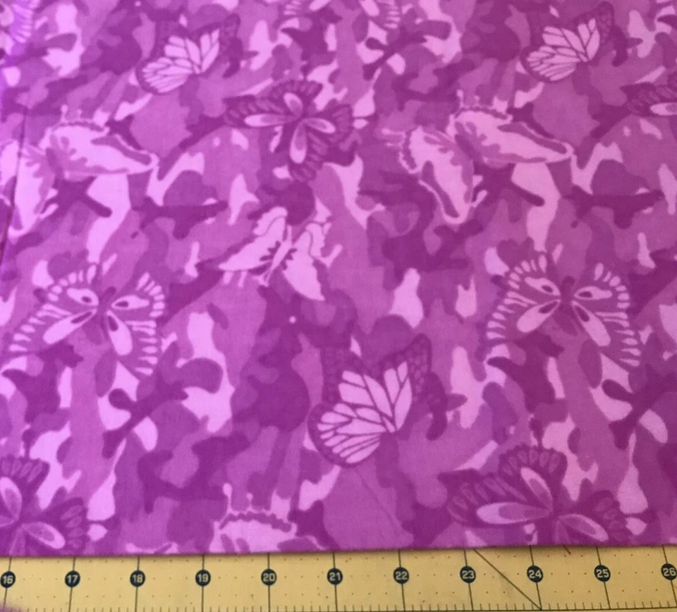 2010 Butterfly Camo  31” X  42” Flannel Fabric #1811 - Image 1 of 1