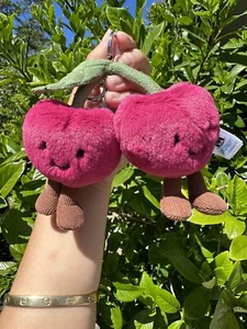 NWT - Jellycat Amuseables My Name Is Cherries Bag Charm - Picture 1 of 3
