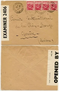 ALGERIA to RED CROSS CENSORED 2406 CONSTANTINE to GENEVA 1943 - Picture 1 of 1