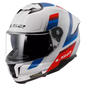 Open Box LS2 Adult Stream-II Vintage Motorcycle Helmet GlossWhite\Blue\Red-Large - Picture 1 of 7