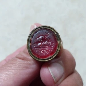 SUPERB ANTIQUE 18th CENTURY or EARLY INTAGLIO SEAL STAMP w. BIRD - Picture 1 of 4