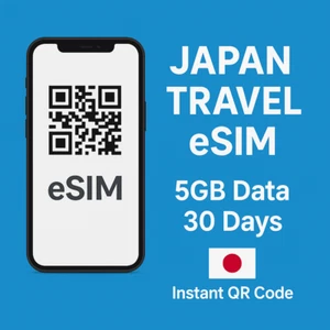 Japan Travel eSIM | 5GB Data | 30 Days | Instant QR Code | iPhone & Android - Picture 1 of 1