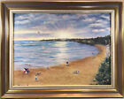 Sam Horrobin 1996 Sitting On Mentone Beach Framed Oil Painting