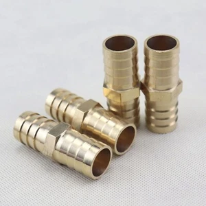 4Pcs 3/4" 19mm Brass Hose Barb Mender Union Brass Fitting Gas Fuel Water Air - Picture 1 of 5