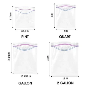 Food Storage Zip-lock Bags, Thick & Double Zipper Seal, Food Grade, Value Pack - Picture 1 of 9