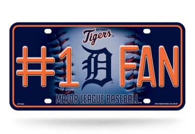 DETROIT TIGERS  #1 FAN CAR TRUCK TAG LICENSE PLATE MLB BASEBALL METAL SIGN - Image 1 of 2