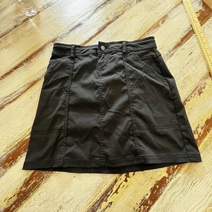 Prana Skirt Black Size 0 Zippered Pockets Stretch - Picture 1 of 8
