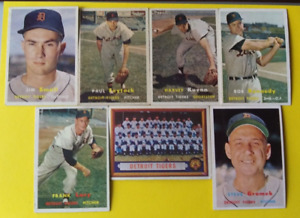 7-Card Lot 1957 Topps Detroit Tigers Baseball (Bob Kennedy/Harvey Kuenn)