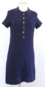 NWT $158 Moth Anthropologie Marlin Navy Blue Ribbon Crochet Sweater Dress Sz XS - Picture 1 of 9