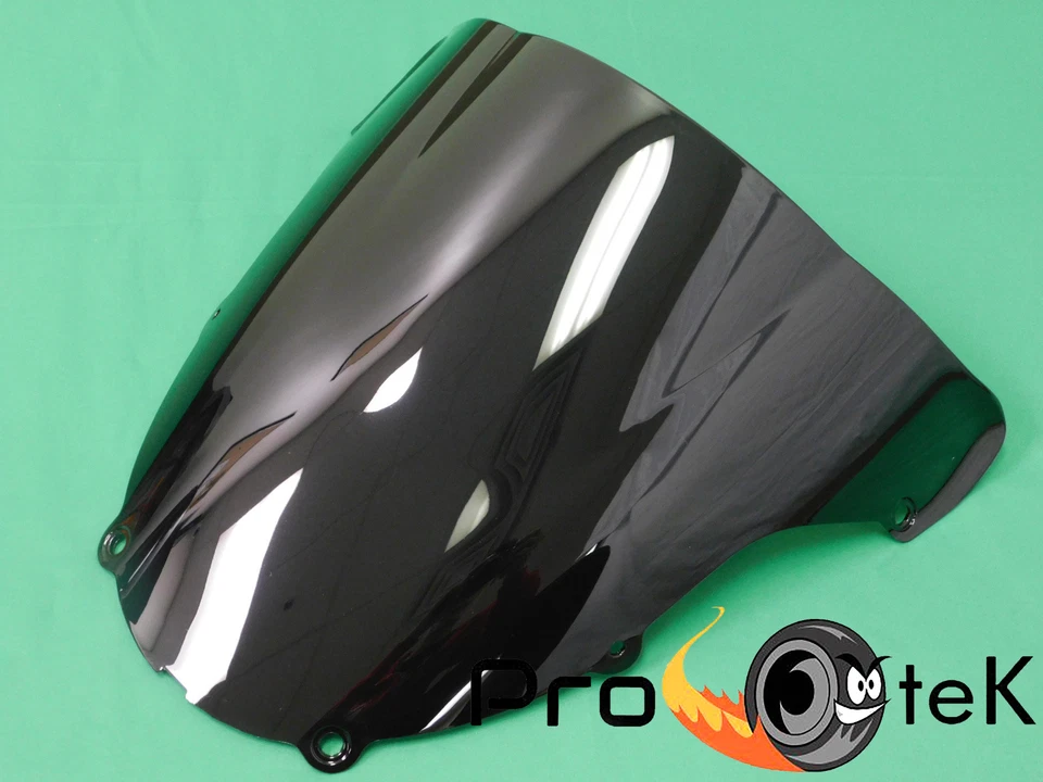2003-2004 Kawasaki Ninja ZX 6R 6RR 636 Black Double Bubble Windscreen Windshield - Изображение 1 из 2