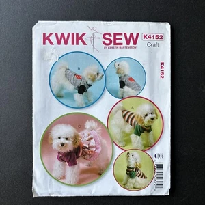 K4152 Doggie Clothes, 3 Styles, All Sizes XS - XL New Uncut Kwik Sew Pattern - Picture 1 of 4