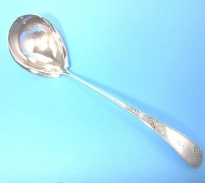 *Antiguo cucharón ponche sopa grande Oneida Rockford Angelo Saratoga plateado 1883 Foto 1 de 4