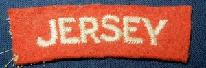 WW2 ISLAND OF JERSEY ROYAL MILITIA SHOULDER TITLE CLOTH PATCH GENUINE BADGE - Picture 1 of 2