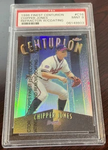 Chipper Jones Finest Centurion 1998 recreactor con revestimiento #C16 PSA 9 32/75 POP 3 - Imagen 1 de 2