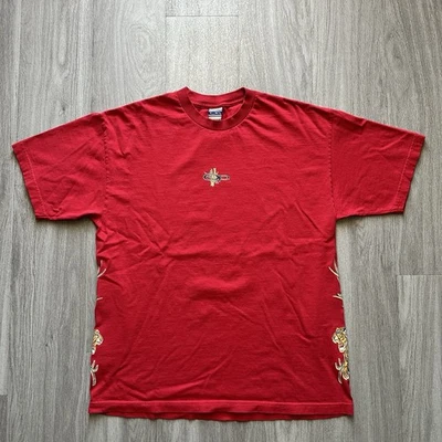 Camisa tribal vintage Y2K Ocean Pacific vermelha tigres - Imagem 1 de 4