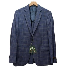 Ted Baker London Men’s 42 Reg Blue Wool Plaid Check Sports Coat Blazer NWT $398 - Picture 1 of 13
