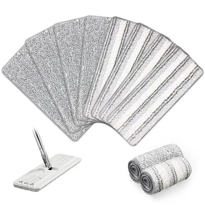 JUSIWOW 8 Pack Microfiber Flat Mop Pads Compatible with JOYMOOP, Oshang, Libman Flat ...