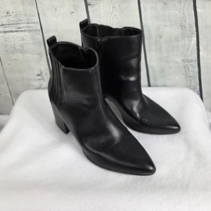 SM New York schwarze Jillian Stiefel mit Absatz Größe 8,5 Kunstleder Reißverschluss Steve Madden - Bild 1 von 8