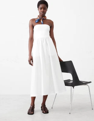 NWT Banana republic $130 MIXED MEDIA MIDI DRESS, White, Sz XS - Image 1 of 4