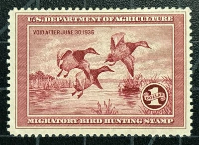 US Stamps-SC# RW2 - Duck Stamp - MOGH - Gum Skip - SCV $375.00 - Image 1 of 2