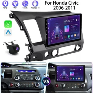 Apple CarPlay Android 14 Car Stereo Radio GPS WiFi For Honda Civic 2006-2011+Cam - Picture 1 of 17