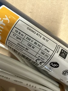 Somfy Oximo RTS 10/17 Motore Per Tenda A Rullo - 1037448 Diam.50 Jms Usato - Foto 1 di 10