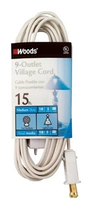 Woods 2188 5A 1625W 125V Vinyl White General Extension Cord 15 ft. - Picture 1 of 1