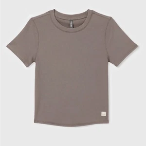 Vuori Pose Fitted Tee Shirt Damen Kurzarm Rippstrick Oberteil Graphit Größe M - Bild 1 von 5
