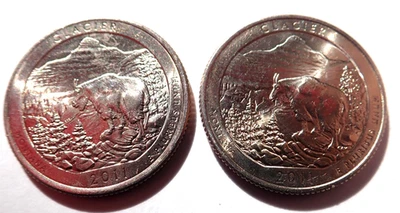 2011 P & D GLACIER NATIONAL PARK MONTANA QUARTERS - UNCIRCULATED (2 COINS) - Image 1 of 2