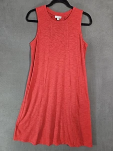Vestido midi sin mangas J Jill XS para mujer rojo mezcla de algodón bolsillos Lagenlook  - Imagen 1 de 10