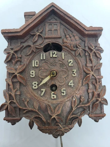 Antique 1935 Lux Animated Swinging Bluebird #301 Pendulette Cuckoo Clock Cover
