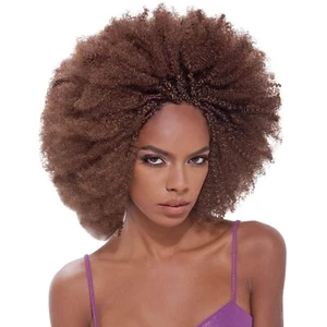 Janet Collection Remy Human Hair Braids Afro kinky Bulk (18", 1B) 18" - Picture 1 of 7