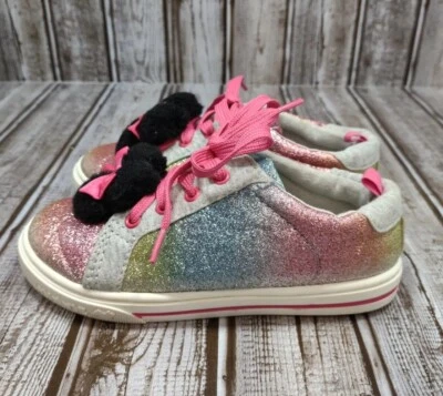 Disney Minnie Mouse Niño Niña Talla 11 Arco Iris Pom Pom Tenis Foto 1 de 4