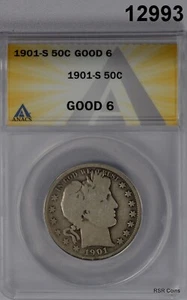 1901 S BARBER HALF ANACS CERTIFIED GOOD 6 ORIGINAL!! #12993 - Picture 1 of 3