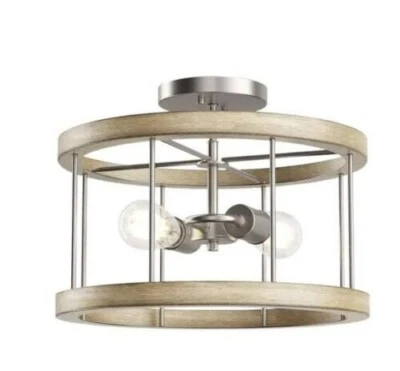 NEW KICHLER Barrett 14 in. 2-Light Distressed Antique Gray with Brushed Nickel - Image 1 of 3