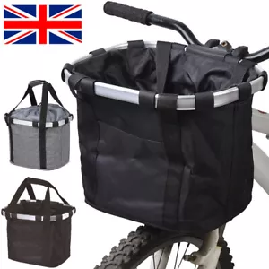 Bicycle Basket Folding Bike Front Handlebar Pet Carrier Frame Bag Shopping Bags - Picture 1 of 19
