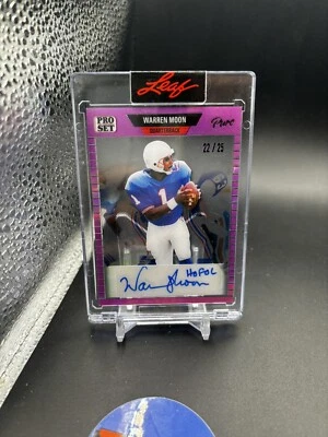 2023 Leaf Pro Set Pure Warren Moon Auto  Magenta  /25 Houston HOF #89-WM1 - Image 1 of 2