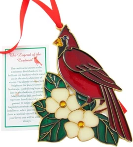 Cardinal Ornament with Legend Card Christmas Tree Decoration, 5 Inch - Picture 1 of 4