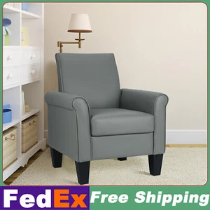 Faux Leather Accent ArmChair Modern Chair Comfy Single Sofa for Living Room US - Picture 1 of 10