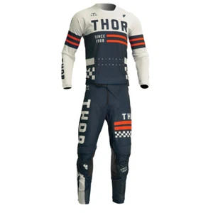 Thor 2024 Youth Pulse Combat Offroad Jersey Pant Combo Midnight/White/Orange - Picture 1 of 13