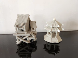 Chinese mud man bonsai figurine set of 2 buildings - Picture 1 of 4