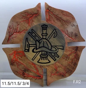 Lichenberg Wood Buring, Fireman Cross, One Of A kind, From Lighting Strike - Picture 1 of 4
