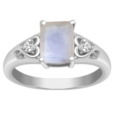 925 Sterling Silver 2.50 Cts Moonstone Gemstone Designer Women Ring - Image 1 of 4